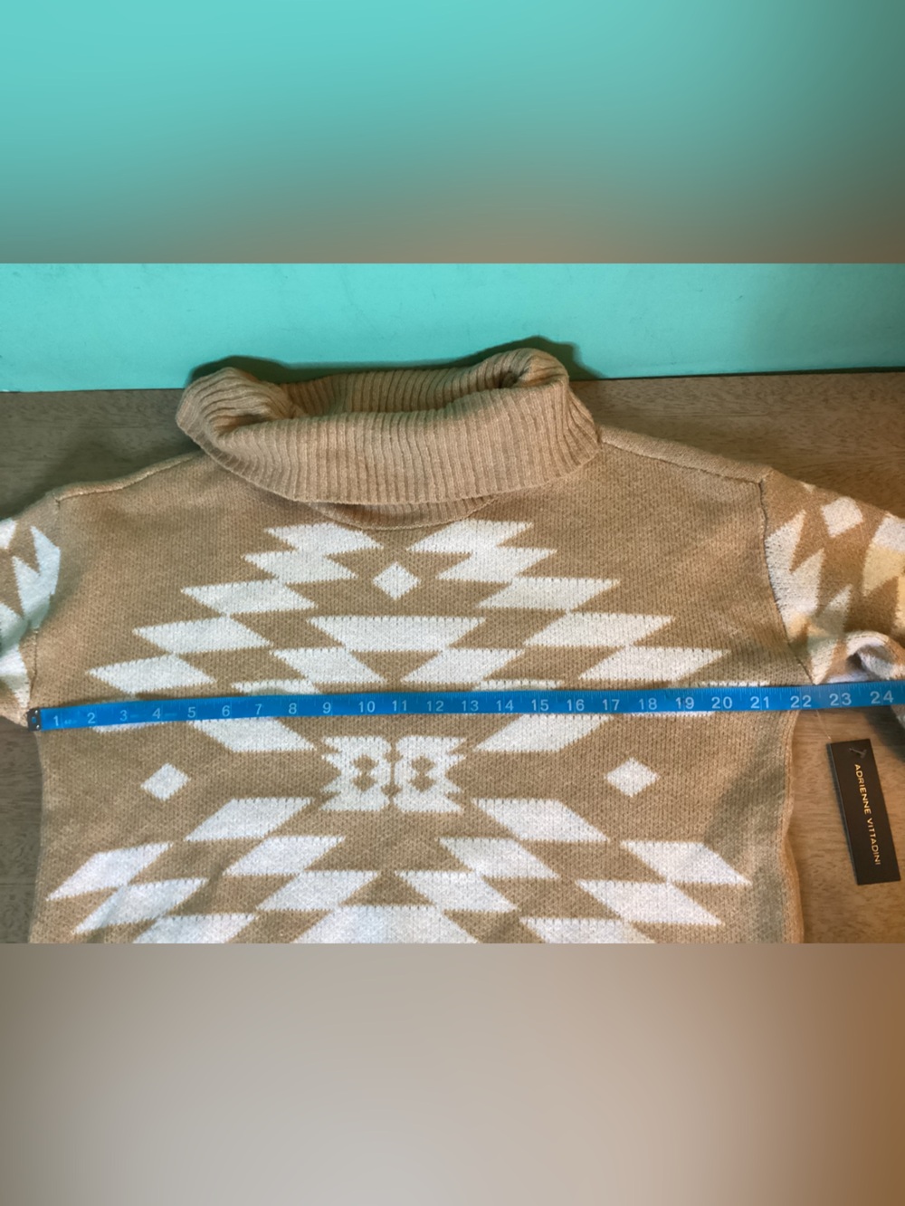 Adrienne Vittadini Geometric Cowl Neck Sweater size XL NWT - Picture 9 of 12